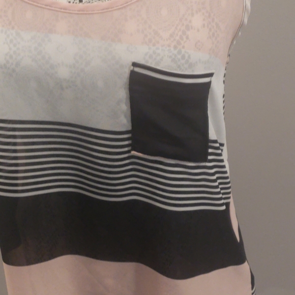 Striped Sheer Razorback Tank - Picture 3 of 3